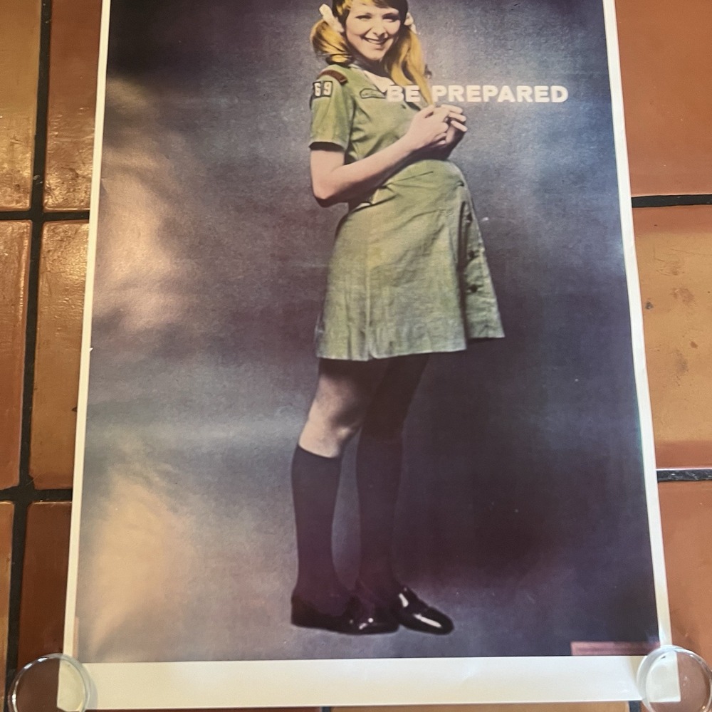 Vintage 70s George Adams "Be Prepared - Girl Scout Poster" Protest - 23"x35" - Picture 7 of 9